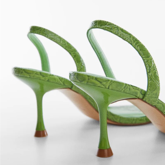 Mango Heel Croc-Effect Sandals - Picture 3 of 5